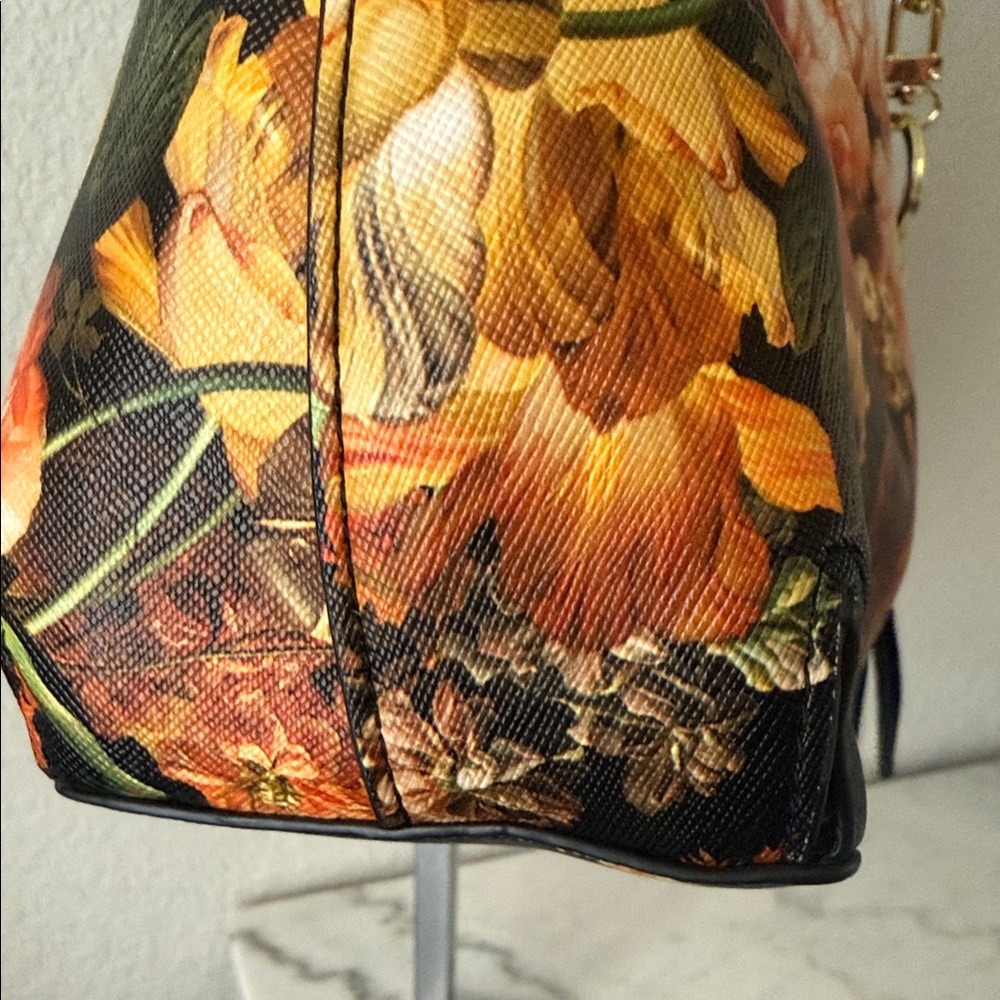 Steve Madden Flower Dome Satchel with Gold Accents & Crossbody Strap - Picture 4 of 10